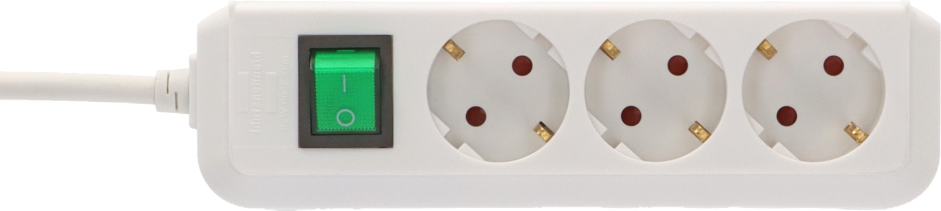 Eco-Line Steckdosenleiste mit Schalter 3-fach weiß 3m H05VV-F 3G1