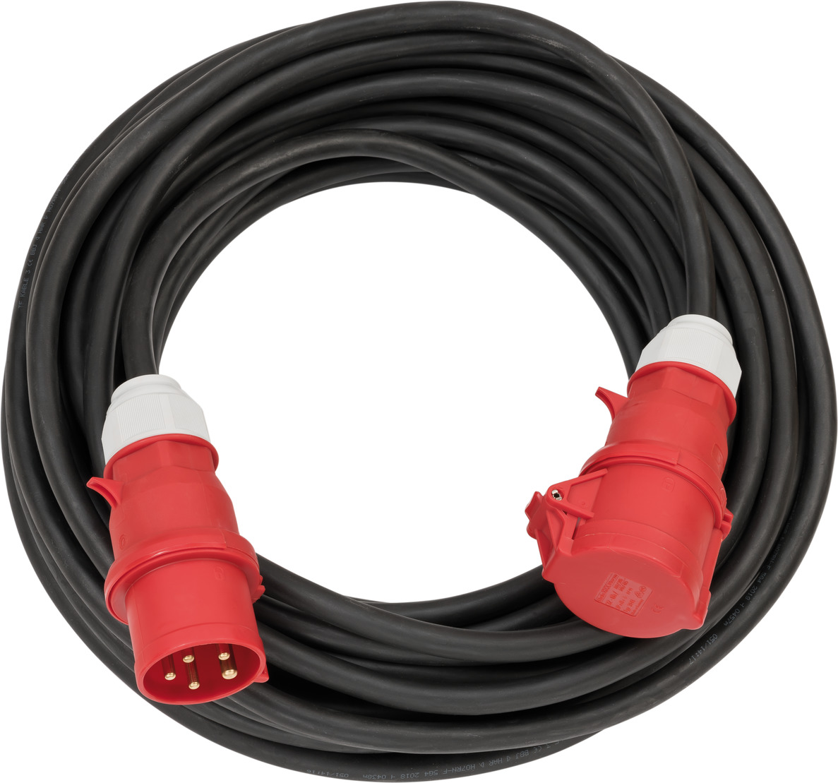 CEE Adapter Kabel, Gummi Kupplung - CEE Stecker 3 pol.für