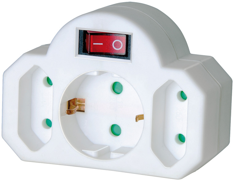 Zwischenste Brennenstuhl Steckdosenadapter Schutzkontaktsteckdose mit Schalter