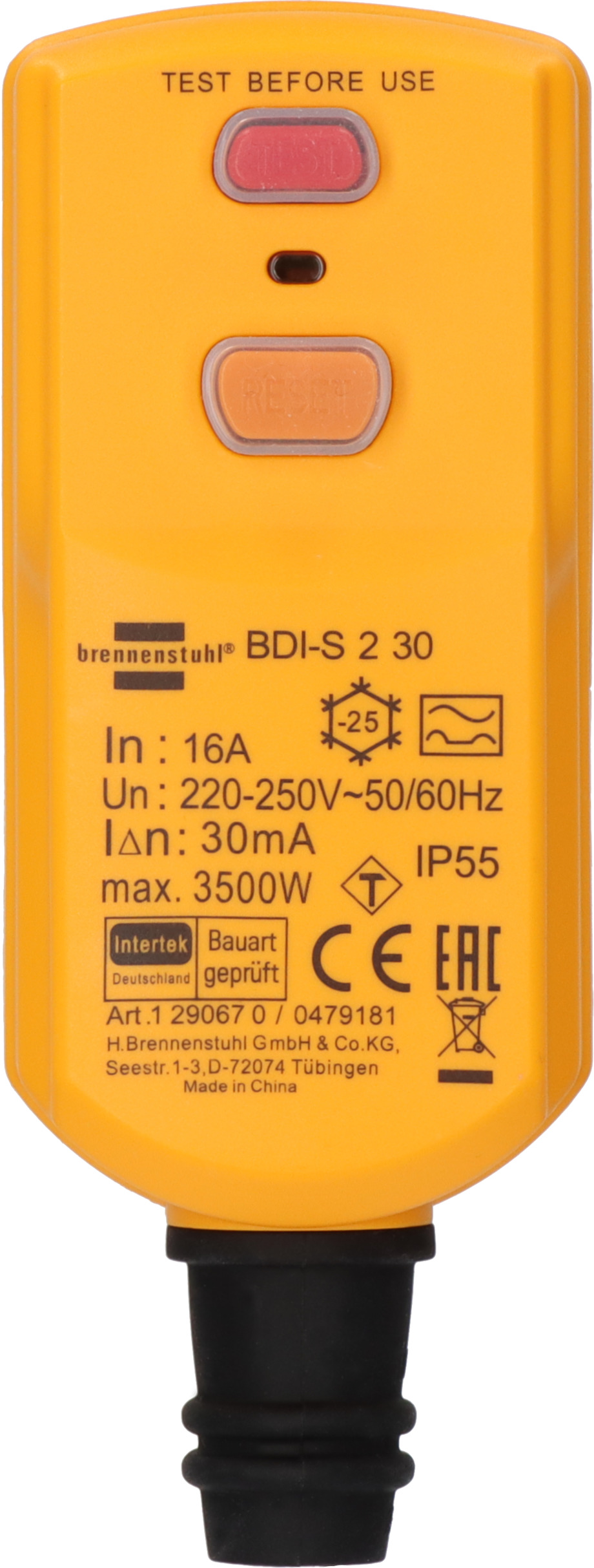 Personenschutz-Stecker BDI-S 2 30 IP55