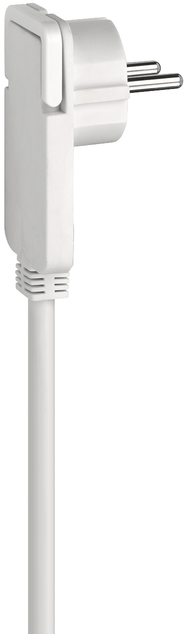Verlängerungskabel 5m H05VV-F 3G1,5 weiß mit Doppelkupplung + Flachstecker