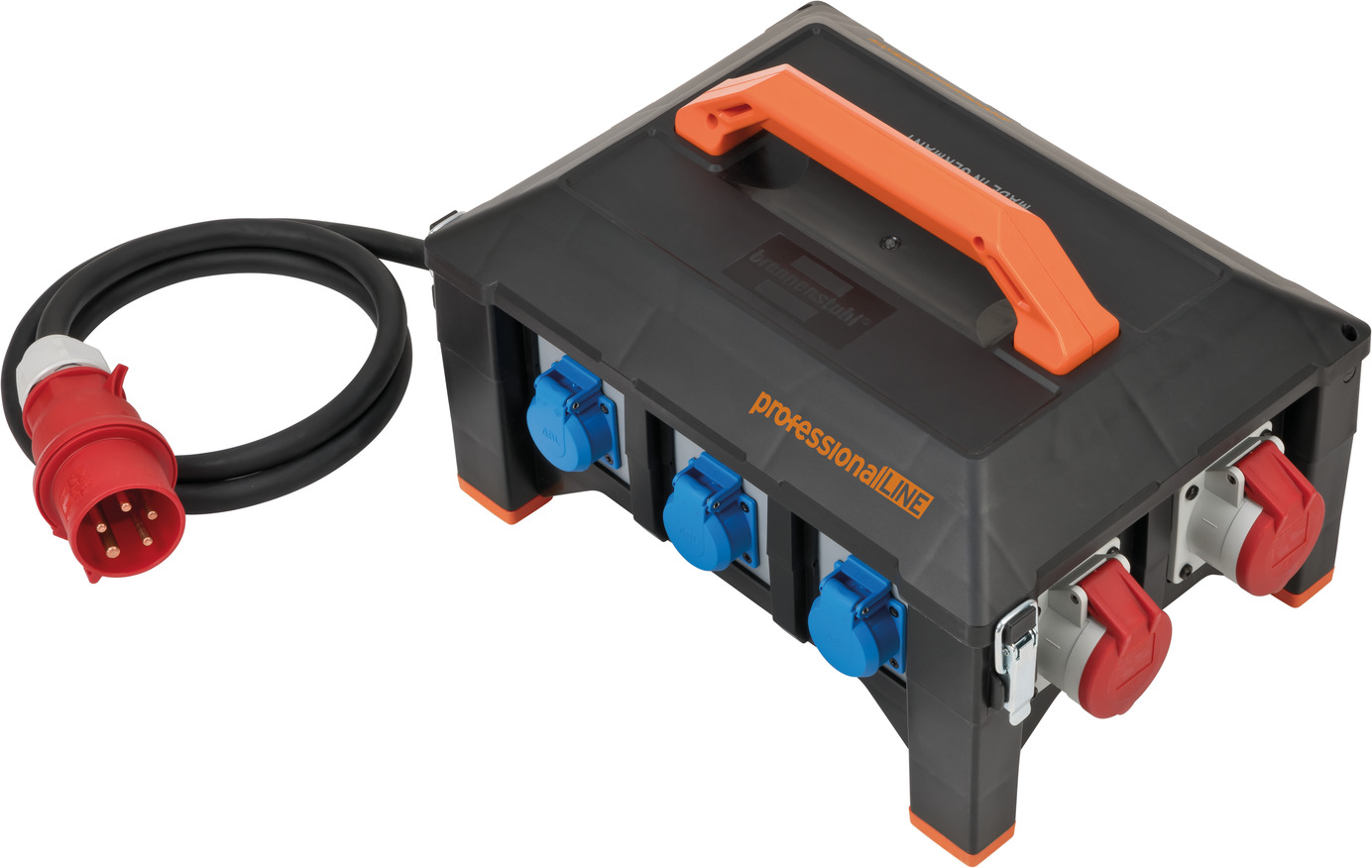 Brennenstuhl Compacte rubberen stroomverdeler voor op de bouw (1m kabel, 3x CEE Brennenstuhl Compacte rubberen stroomverdeler voor op de bouw (1m kabel, 3x CEE