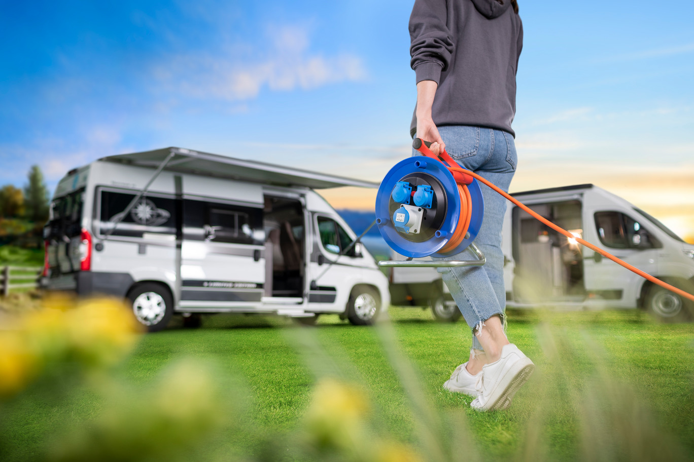 Signalfarben auf dem Campingplatz
