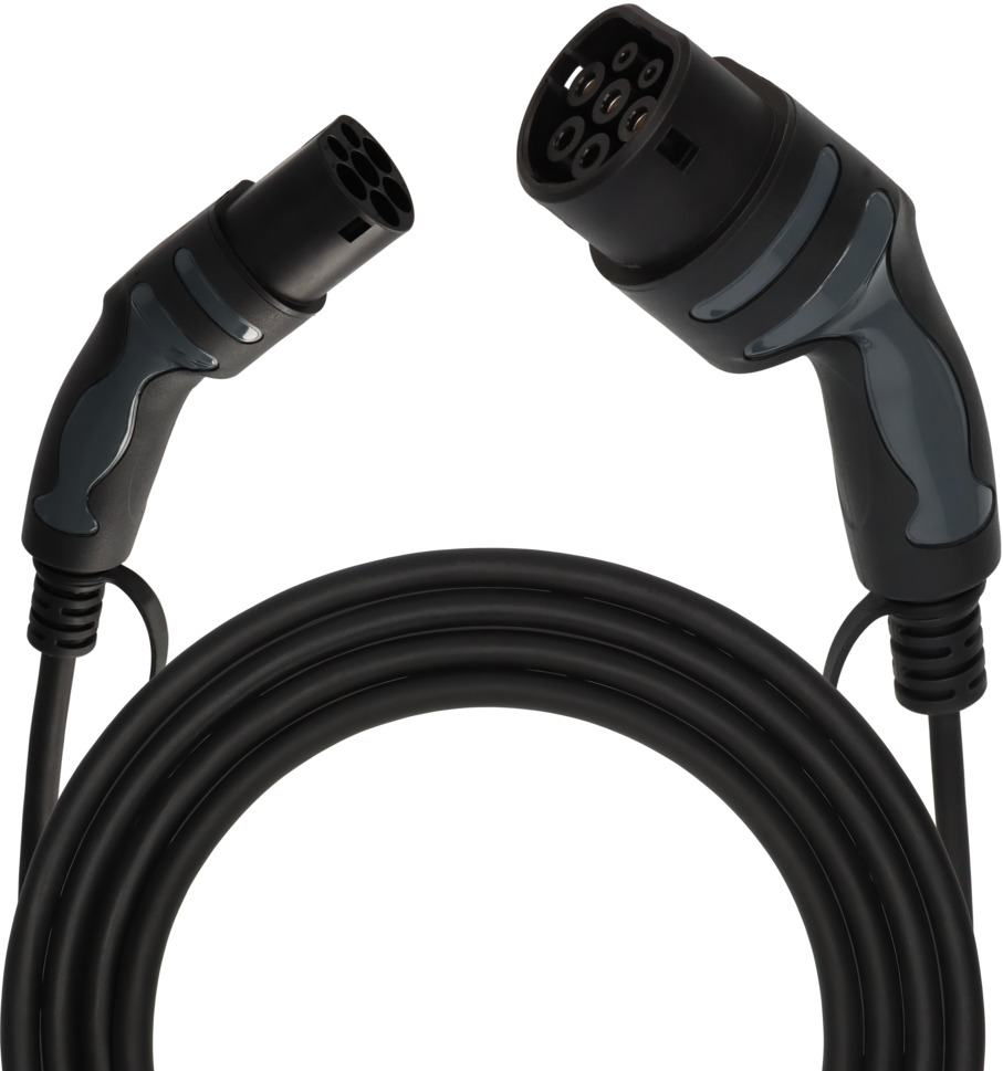 EV+ Typ 2 Ladekabel Für Elektroauto – 3 Meter, 32A (7,2 KW), Mit Tragetasche & CE-Zulassung