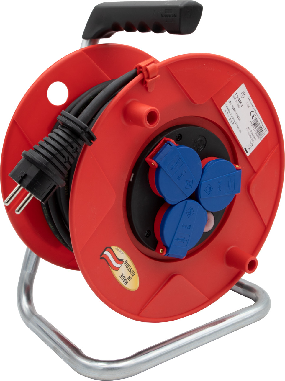 BAT cable reel 260, 3x protective contact sockets 230V/16A, 25m H05RR-F ...
