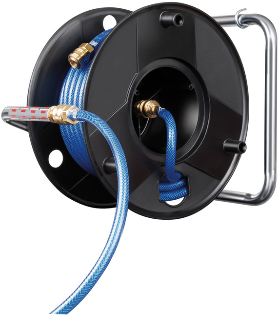 compressor hose reel anti twist 20m hose ø 9 15mm fittings axial lights