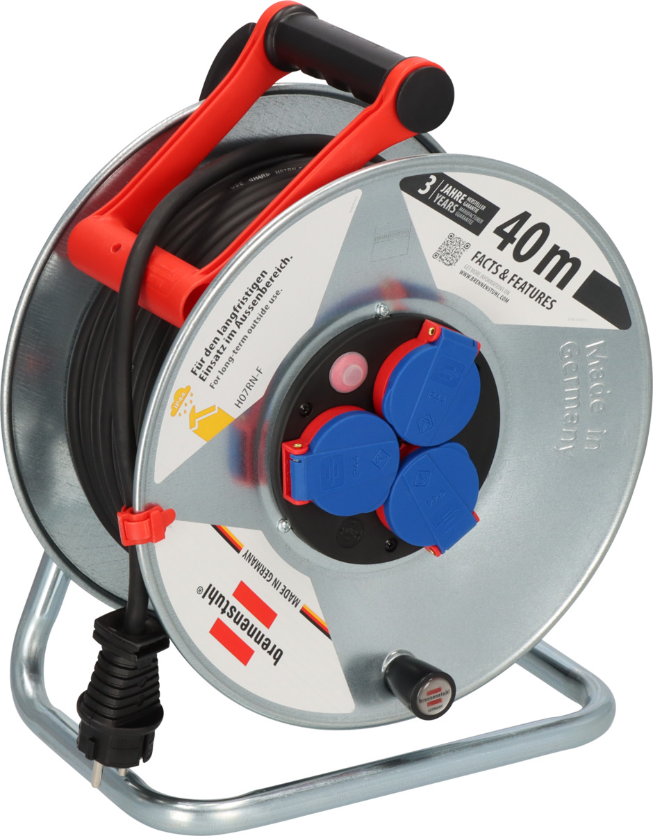 Brennenstuhl Aussen Kabeltrommel Profi 40 m IP 44 Baugewerbe Kabel H07RN-F 3x1,5 