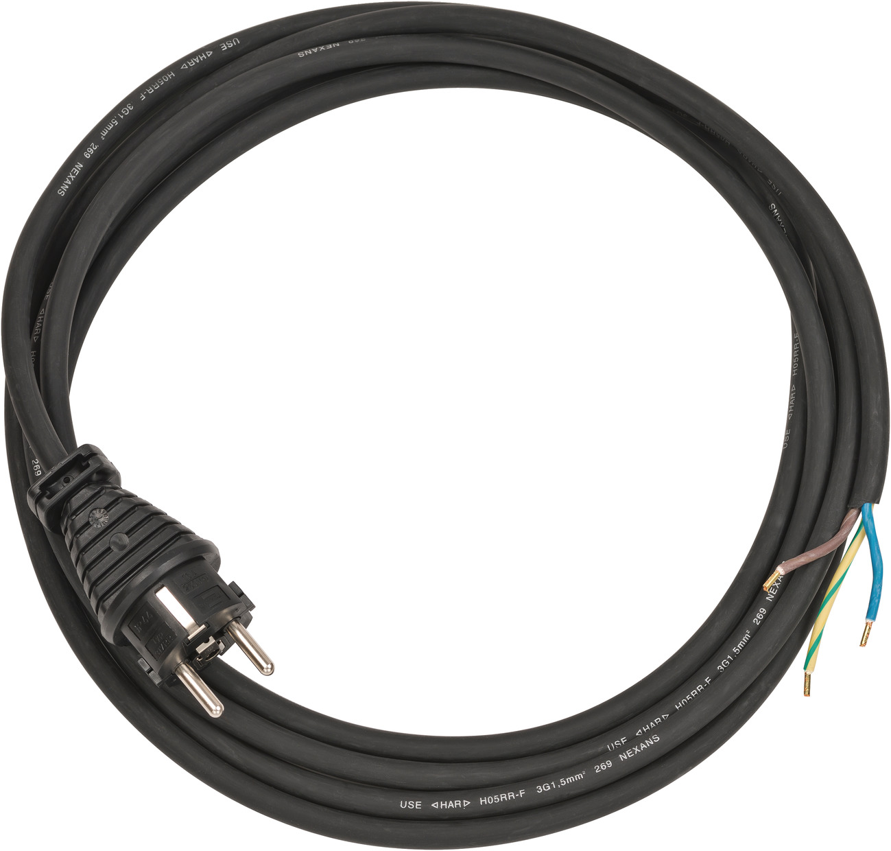 Connecting cable 3-pin H05RR-F brennenstuhl® 3G1,5 IP44 3m | black