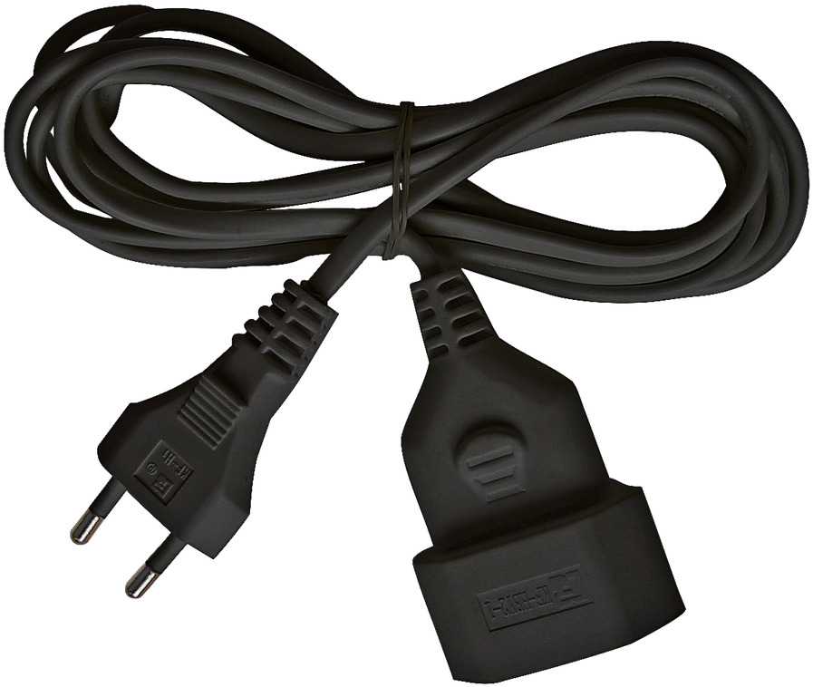 Plastic extension cable 5m black H03VVH2-F 2x0,75