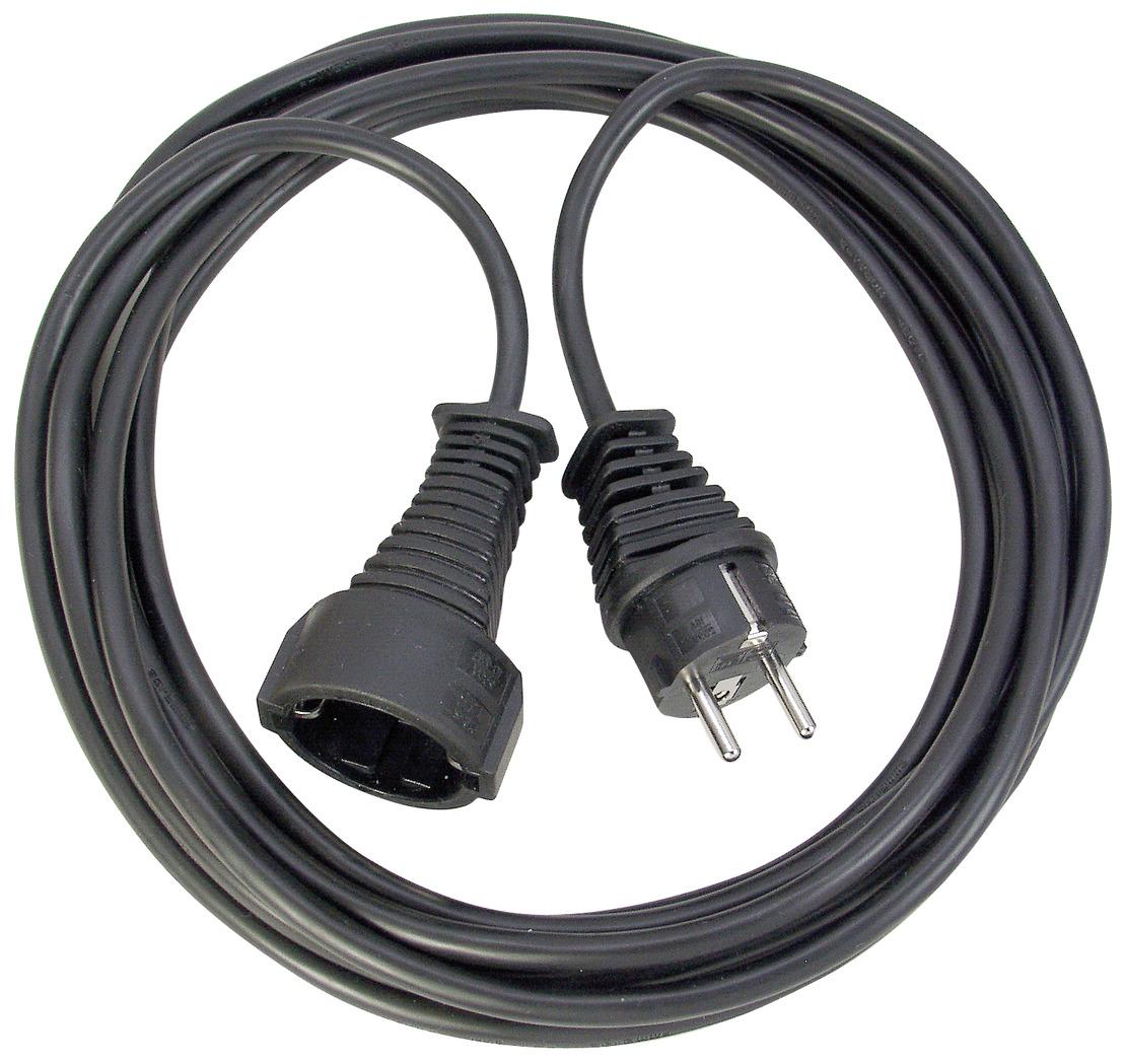 BRENNENSTUHL Cable de extensiÛn de 2 m con enchufe plano (cable H05VV-F  3G1.5, IP20)