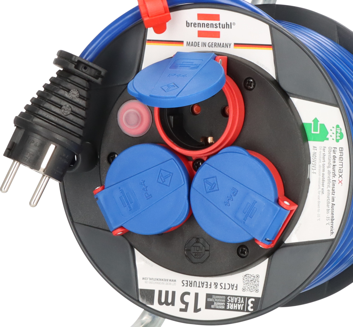 Garant Compact IP44 cable reel 15m AT-N05V3V3-F 3G1.5 blue 
