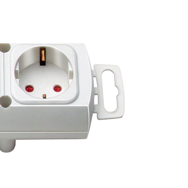 Schuko socket 4-way with 2m cable