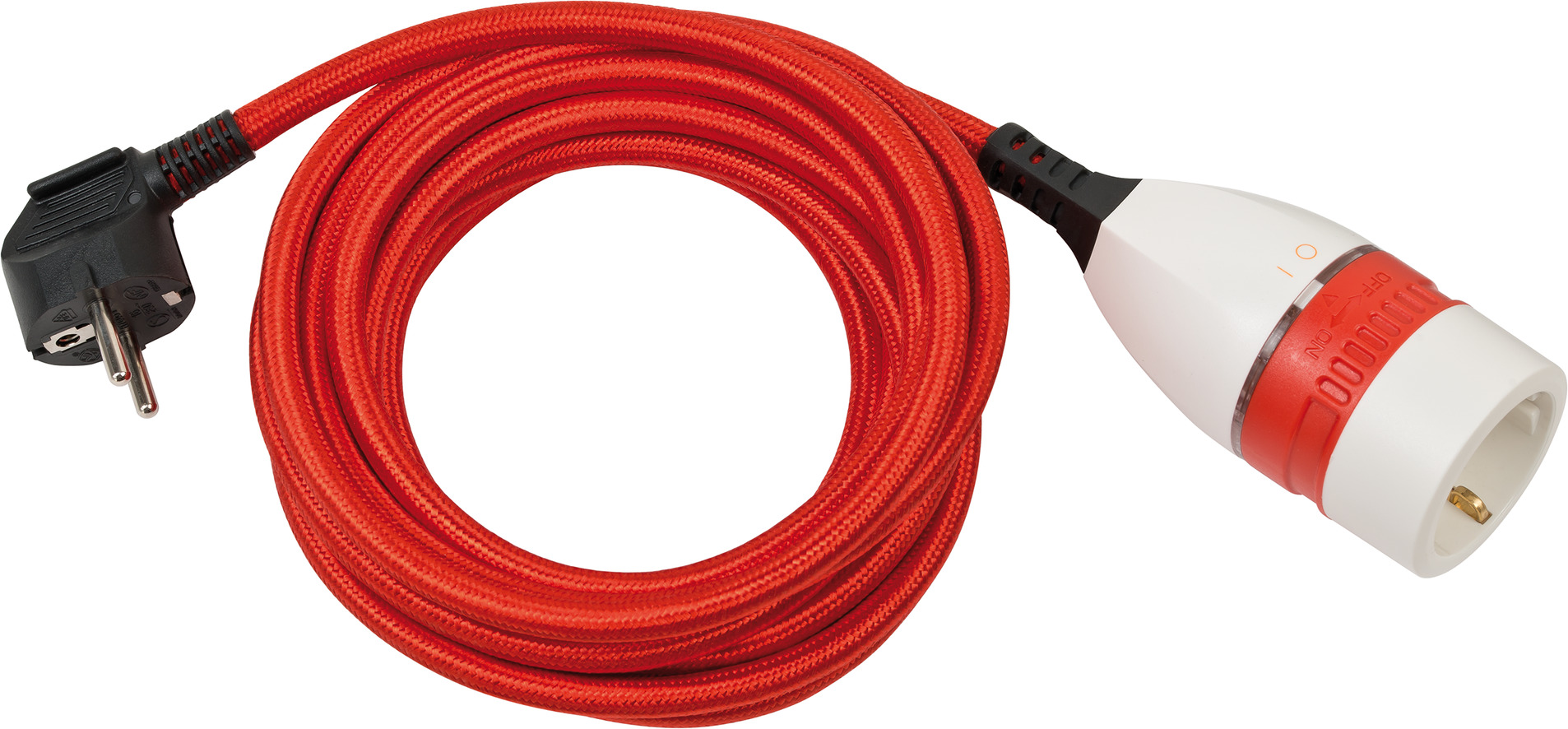 Quality Plastic Extension Cable with rotary switch and textile cladding