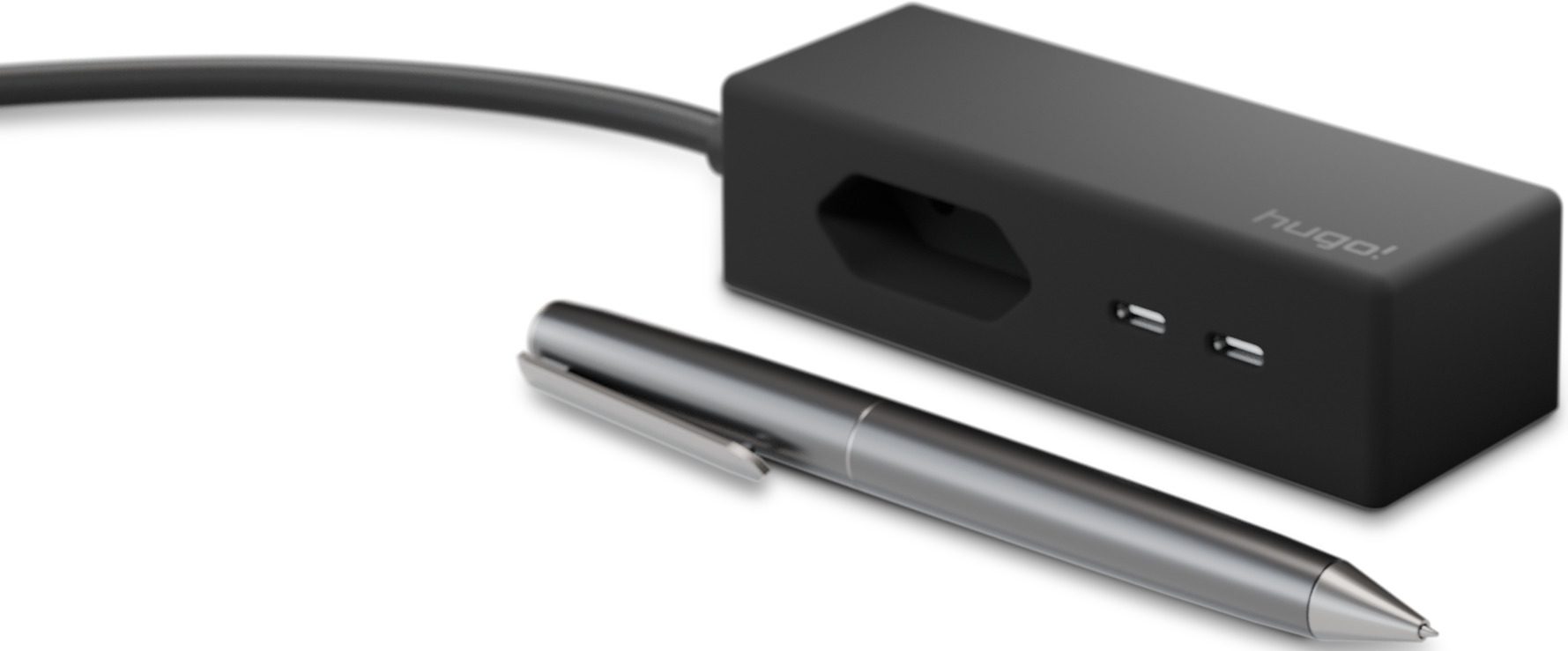 Brennenstuhl Multiprise Hugo! Black, 4 prese, con parasurtenseur e 2 m di cavo (19.500a) | Leroy
