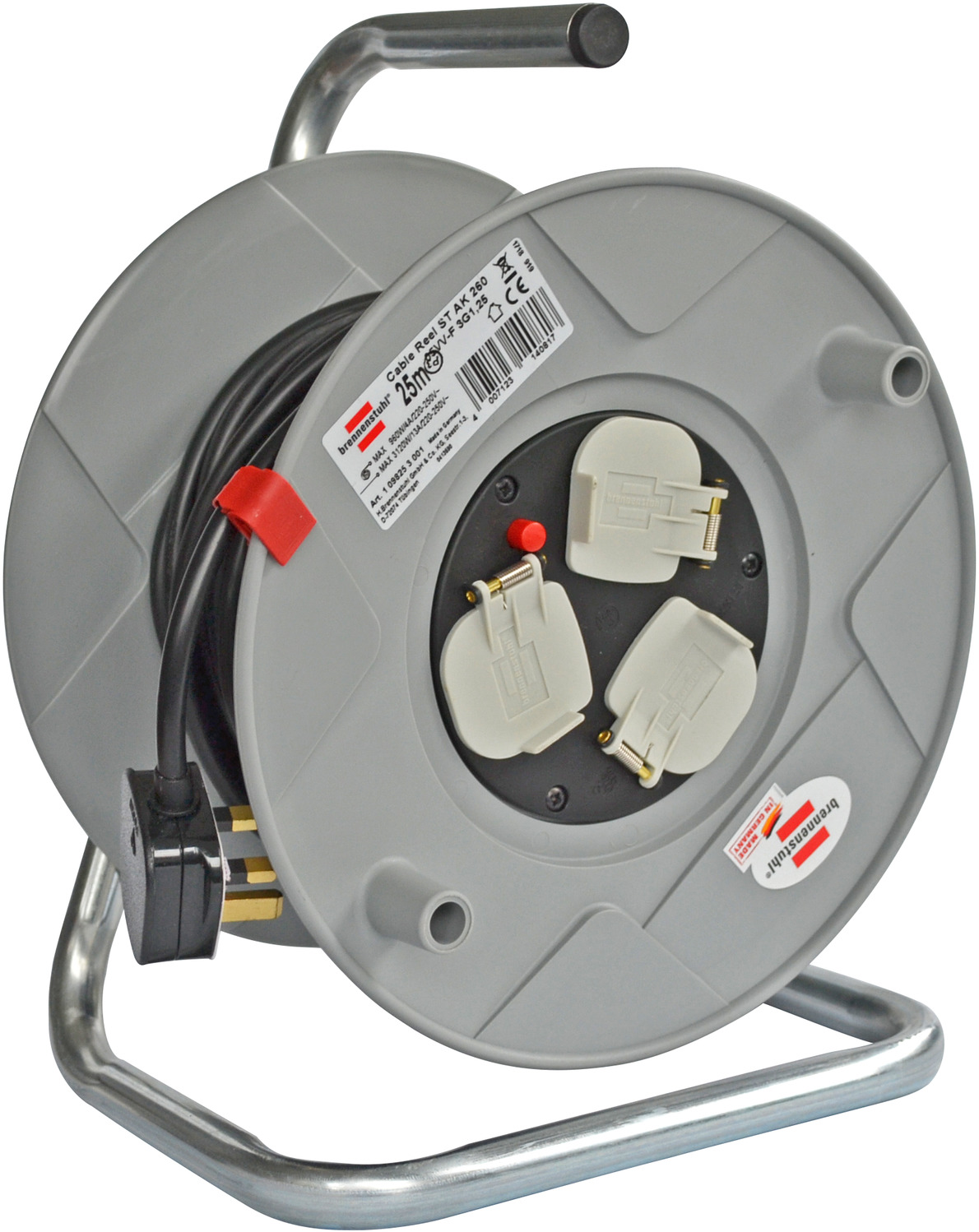 Standard AK 260 cable reel 25m H05VV-F 3G1,5 *GB* | brennenstuhl®