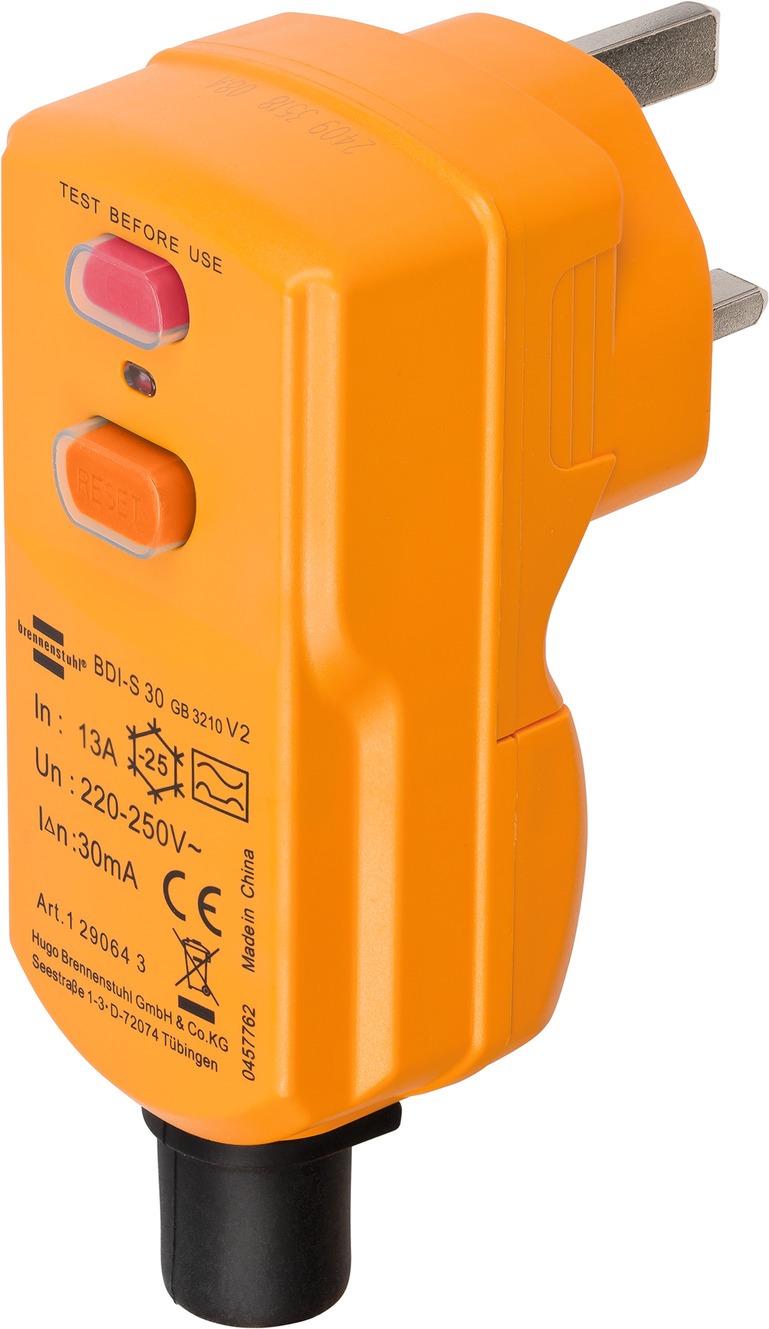 Brennenstuhl Adattatore Salvalavita IP54 BDI-A 30 Con Interruttore - 230V, 16A, 30mA, Per Uso Esterno