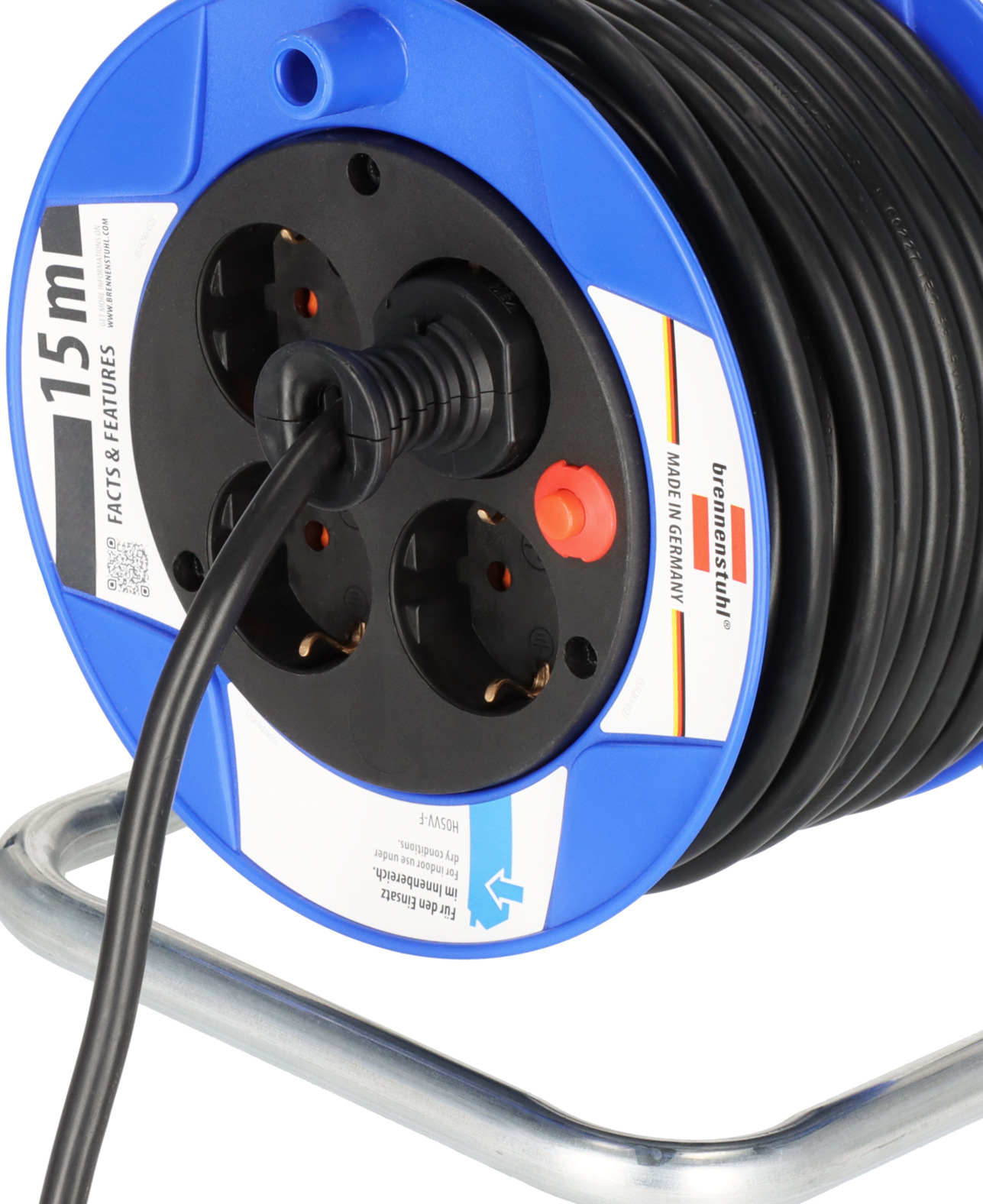 Compact cable reel black 15m H05VV-F 3G1,5 | brennenstuhl®