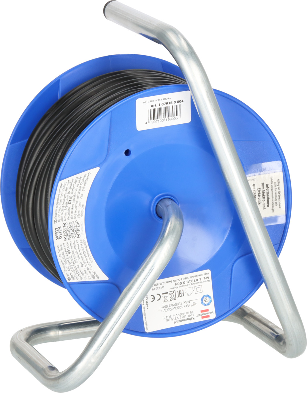 Compact cable reel black 15m H05VV-F 3G1,5 | brennenstuhl®