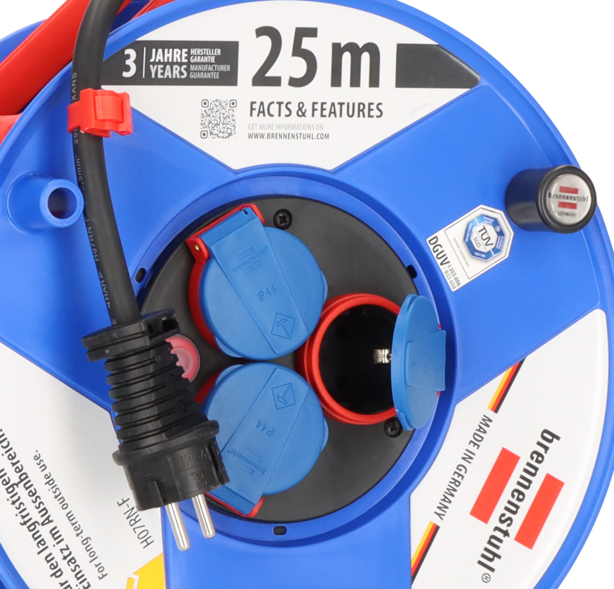 BRENNENSTUHL - Enrouleur standard BT PRO H07RN-F 3G1,5 longueur 40m Réf. 1202441