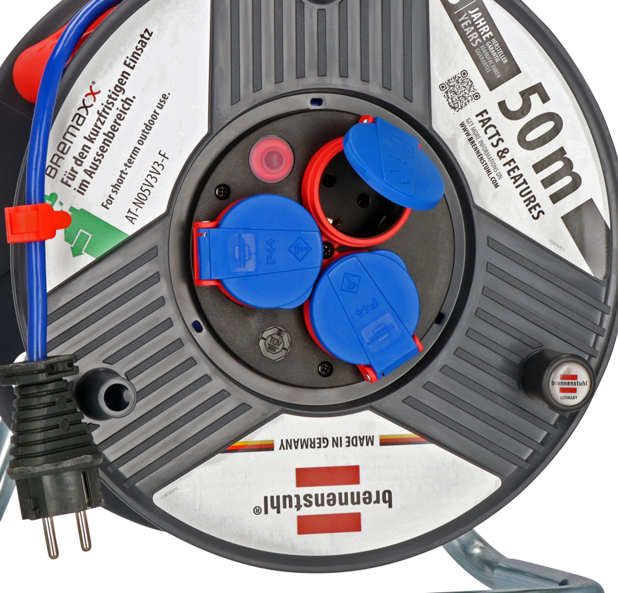 Nüßing - Brennenstuhl Garant IP44 Kabeltrommel  25m Kabel In Orange Spezialkunststoff Kurzfristiger Einsatz Im Aussenbereich Made In Germany Nr 1218740