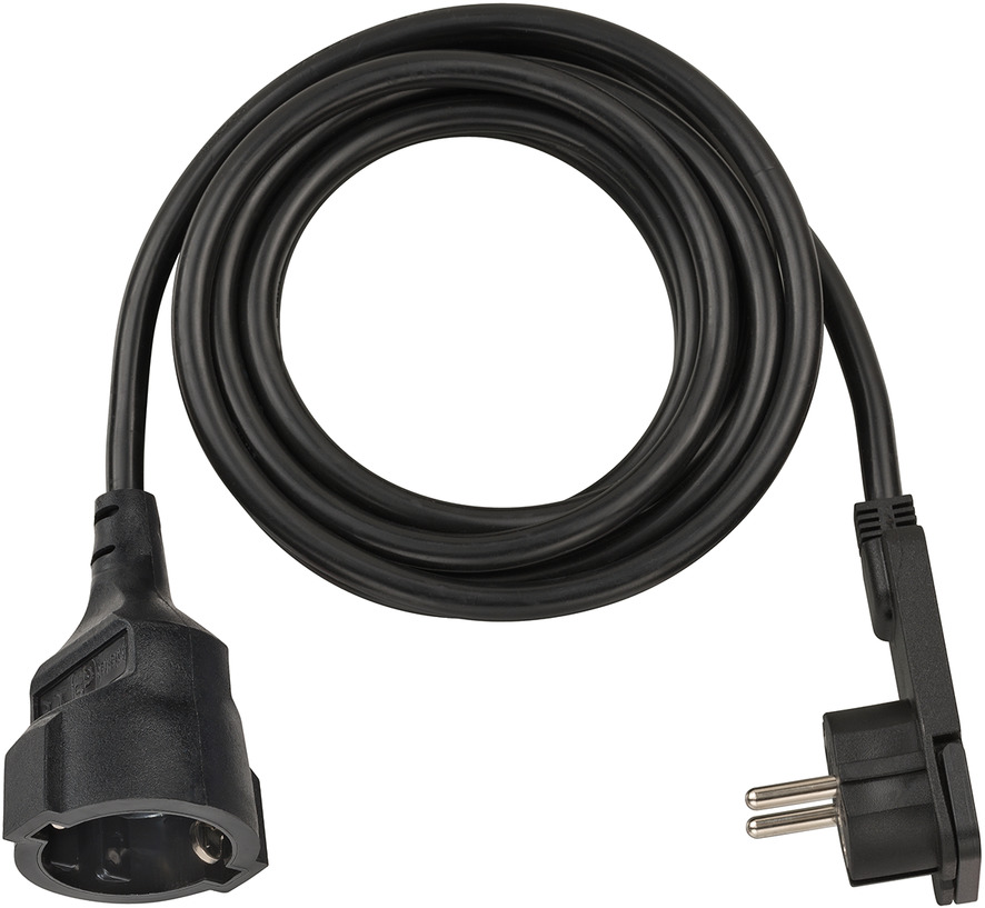 Normal Extension Cable Quality Plastic Extension Cable with Flat Plug 3m H05VV-F3G1.5 black ...