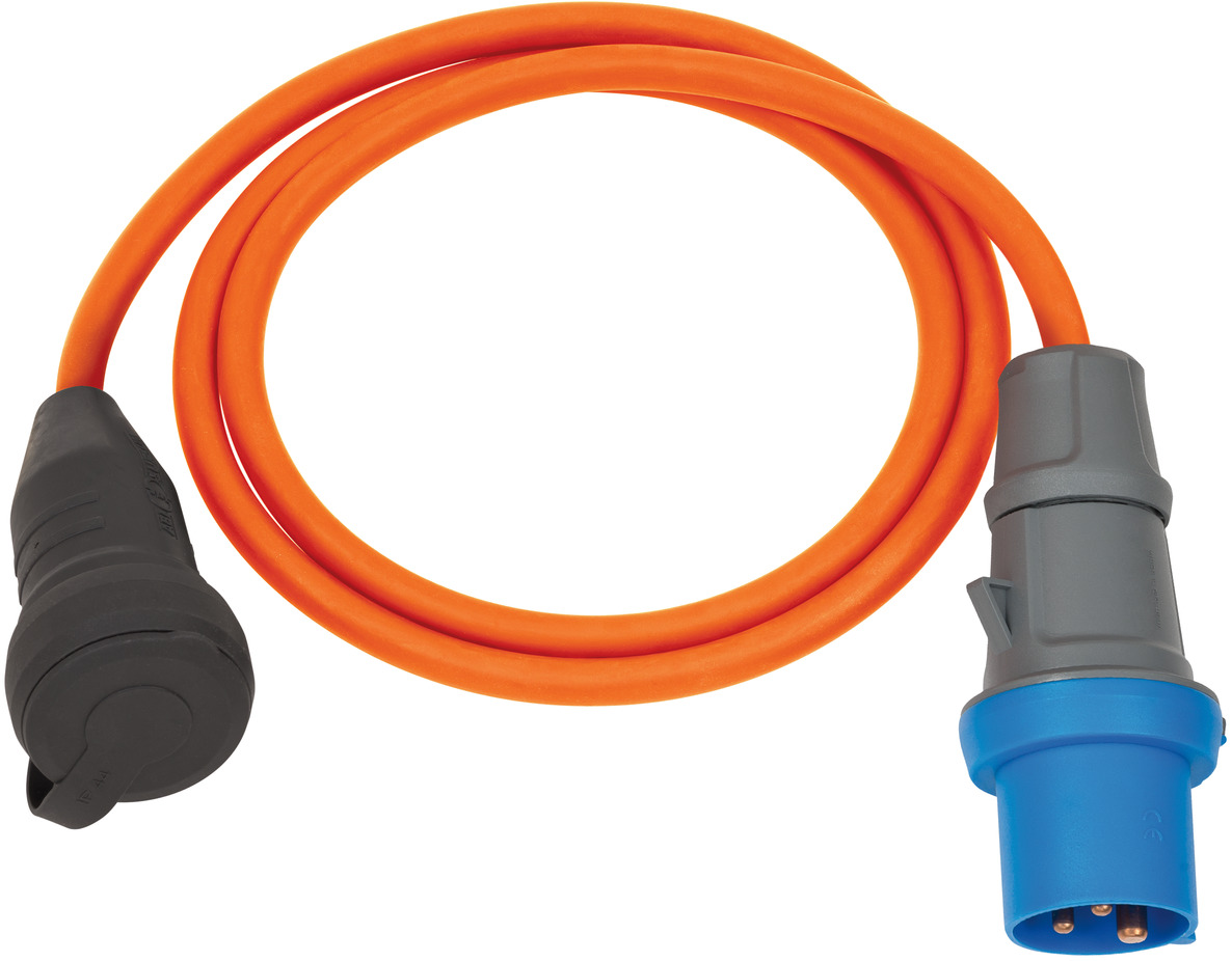 Camping/Maritime Adapter Cable IP44 1,5m orange H07RNF 3G2,5 earthed