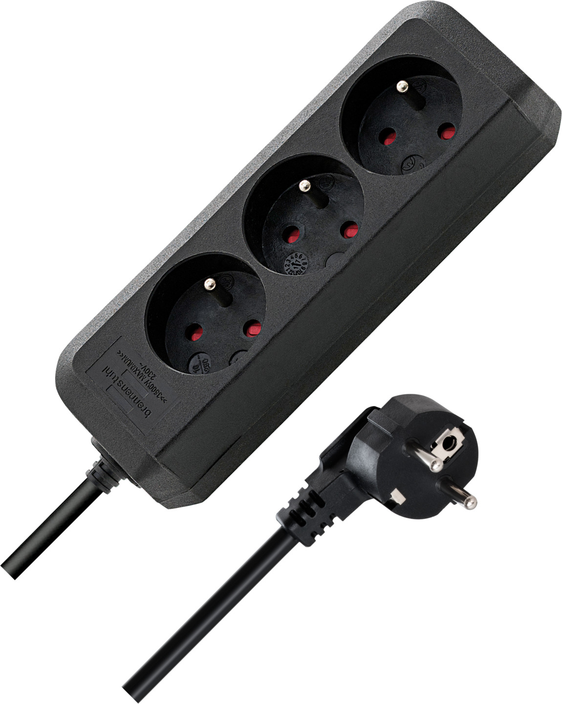 Listwa zasilająca Eco-Line 3 gniazda czarny 3m H05VV-F 3G1,5 *FR