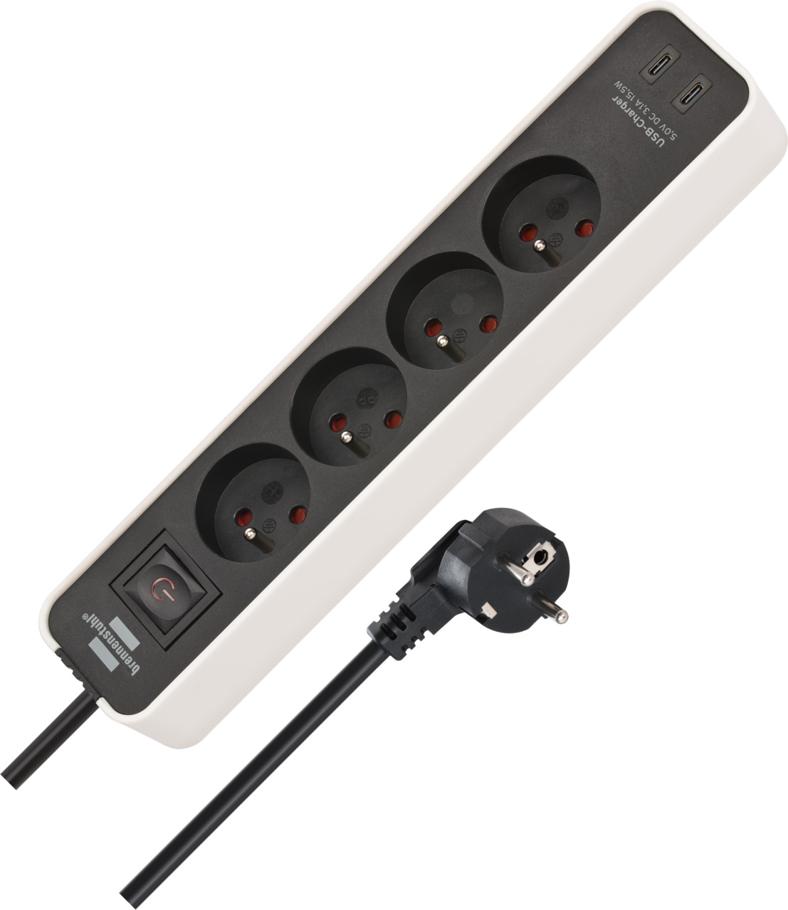 Listwa zasilająca Ecolor z 2 gniazdami ładowania USB C 4 gniazda