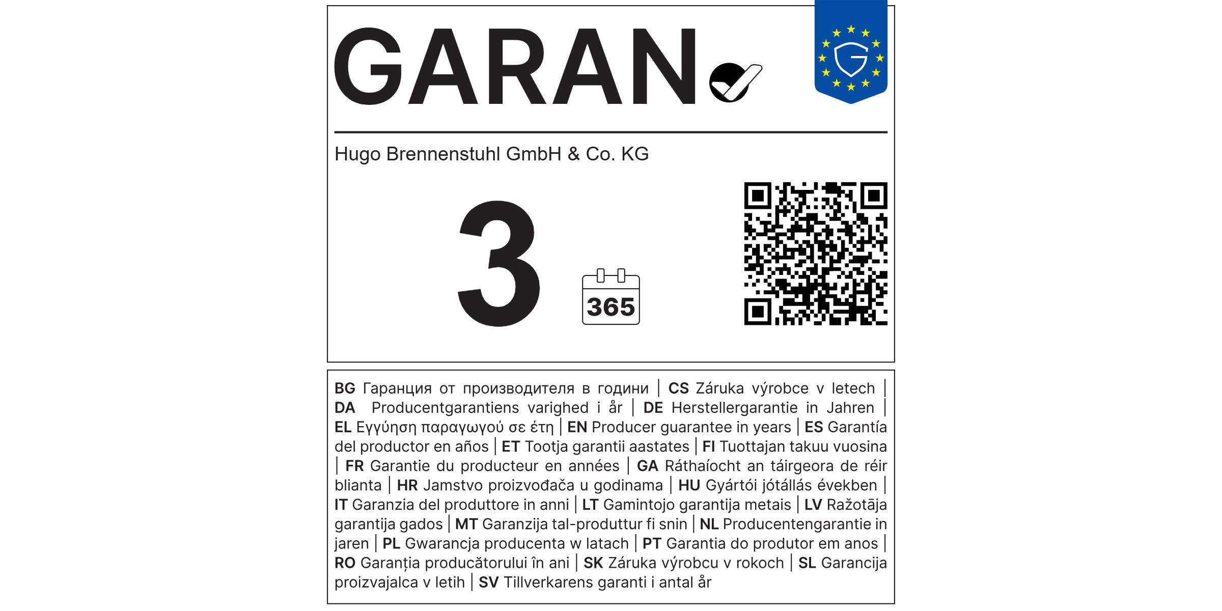 3-year EU guarantee label