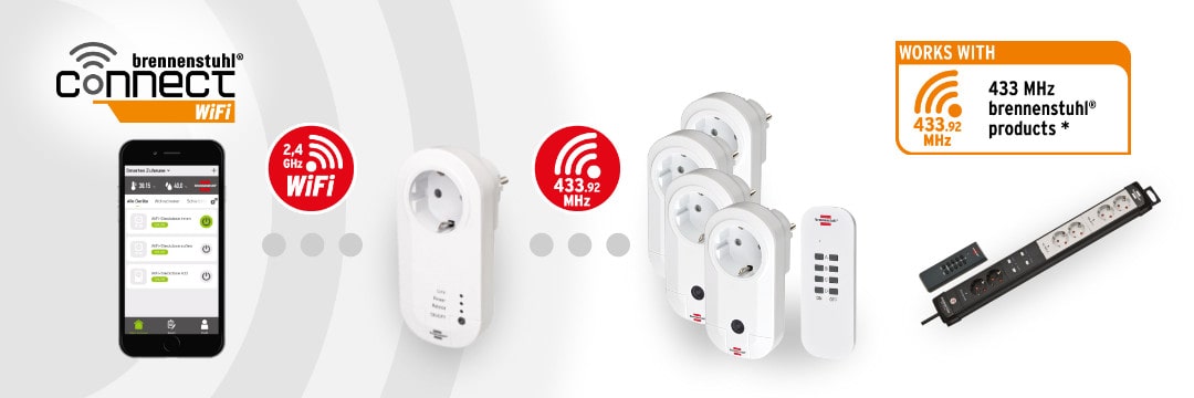 brennenstuhl®Connect WiFi Steckdose mit 433 MHz Sender - Die perfekte Erweiterung für Funksteckosen