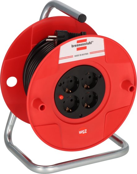 BAT Kabeltrommel ST 260, 4x Typ F, 25m H05VV-F 3G1.5 schwarz (VP54Stk.) - Produktbild