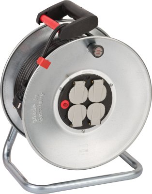 Garant SK 290 Kabeltrommel, 4x Schutzkontakt-Steckdosen 230V/16A, 33m H07RN-F 3G2,5 schwarz, IP44