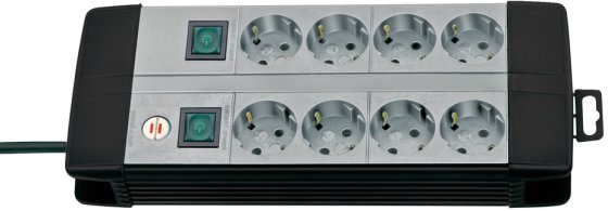 Premium-Line Technik Steckdosenleiste 8-fach Duo schwarz/lichtgrau 3m H05VV-F 3G1,5 4-fach schaltbare Steckdosen - Produktbild