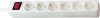 6-fach Steckdose mit Schalter weiss 3 m H05VV-F 3G1,5