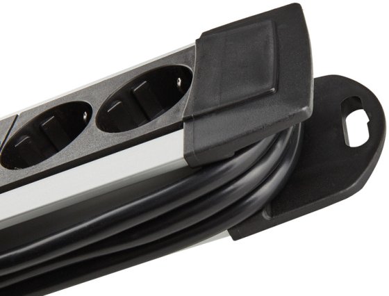 Premium-Alu-Line Technik Steckdosenleiste 6-fach 3m H05VV-F 3G1,5 2-fach schaltbare Steckdosen - Produktansicht