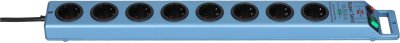 Super-Solid &Uuml;berspannungsschutz-Steckdosenleiste 13.500 A 8-fach blaumetallic 2,5 m H05VV-F 3G1,5