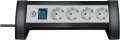 Premium-Office-Line Steckdosenleiste 4-fach schwarz/lichtgrau 1,8m H05VV-F 3G1,5 - Produktbild