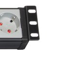 Premium-Line 19" Steckdosenleiste für Schaltschränke 9-fach schwarz/lichtgrau 3m H05VV-F 3G1,5 19"-Format - Produktansicht