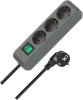 Eco-Line Steckdosenleiste mit Schalter 3-fach silbergrau 1,5m H05VV-F 3G1,5