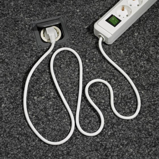 Eco-Line Steckdosenleiste mit Schalter 4 Schutzkontakt- und 4 Euro-Steckdosen wei&szlig; 1,5m H05VV-F 3G1,5 - Anwendungsbild