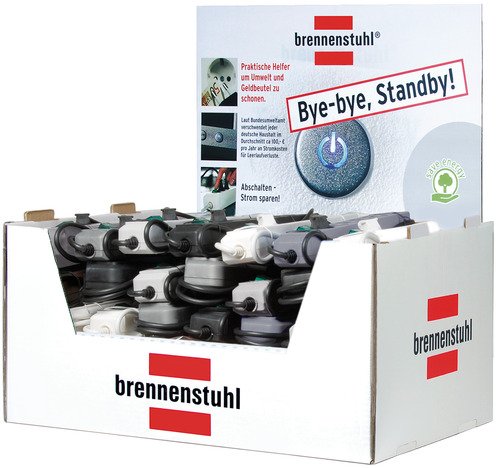 Eco-Line Steckdosenleisten- Sortiment mit Schalter 46x 3-fach-Steckdosenleisten im Einzeldisplay 15xWeiß, 11xSchwarz, 10xLichtgrau, 10xSilbergrau - Produktbild