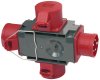 Kreuzverteiler CEE400V/16A 3fach, Stecker CEE + 3x Steckdosen CEE    