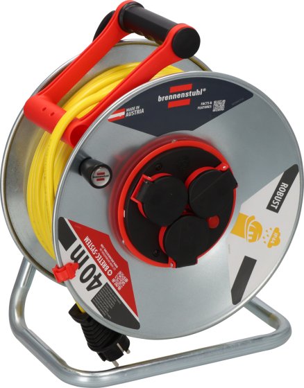 Professional Kabeltrommel SK 290 IP44 mit Bretec, 3x Typ F, 40m AT-N07V3V3-F 3G1,5 orange - Produktbild