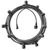 Party Lichterkette mit 10x E27 Fassungen, Gummikabel 10 m H07RN-F 2x1.5 schwarz, Stecker DE zweipolig / 230V