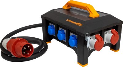 professionalLINE Gummi-Stromverteiler&nbsp;BSV 5 5/4 N5160 AT 63A FI 2m H07RN-F&nbsp;5G16,0&nbsp;4xCEE 400V/32A, 1xCEE 400V/16A, 4x Schutzkontakt 230V/16A