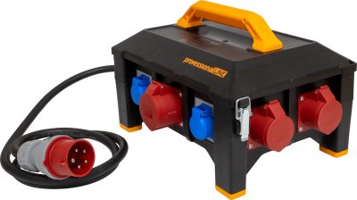 professionalLINE Gummi-Stromverteiler&nbsp;BSV 5 4/5 N560 AT 32A FI 2m H07RN-F&nbsp;5G6,0 2xCEE 400V/32A, 2xCEE 400V/16A, 5x Schutzkontakt 230V/16A