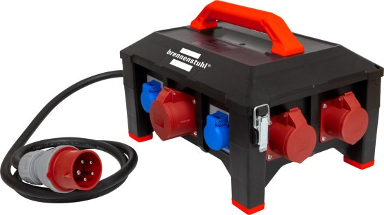 professionalLINE Gummi-Stromverteiler&nbsp;BSV 5 4/5 N560 AT 32A FI 2m H07RN-F&nbsp;5G6,0 2xCEE 400V/32A, 2xCEE 400V/16A, 5x Schutzkontakt 230V/16A - Produktbild