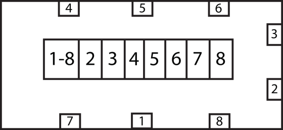 professionalLINE Gummi-Stromverteiler&nbsp;BSV 5 3/5 AT 32A FI, CEE Anbaustecker 400V/32A, 1x CEE 400V/32A, 2x CEE 400V/16A, 5x Schutzkontakt 230V/16A, ohne Anschlusskabel - Grafik