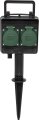 Gartensteckdose mit Erdspiess, 2fach mit Zeitschaltuhr, schwarz, IP44, 5m H07RN-F 3G1.5 - Produktansicht