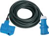 CEE Verlängerungskabel 3-polig mit Winkelkupplung IP44 10m schwarz H07RN-F 3G2,5